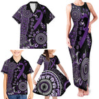 Memories Matter Alzheimers Awareness Personalised Family Matching Tank Maxi Dress and Hawaiian Shirt Aboriginal Ribbon Dot Painting