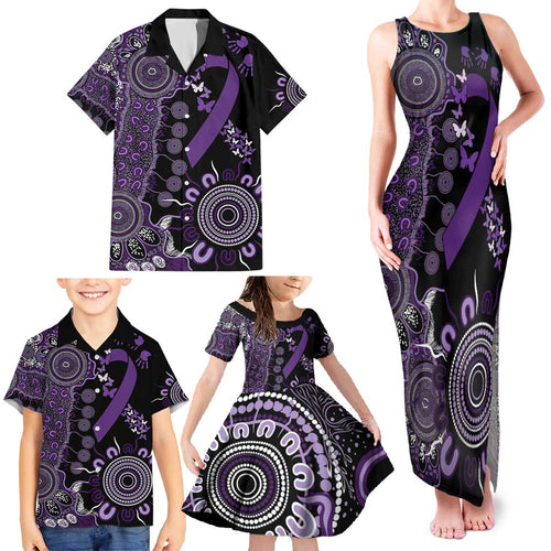 Memories Matter Alzheimers Awareness Personalised Family Matching Tank Maxi Dress and Hawaiian Shirt Aboriginal Ribbon Dot Painting