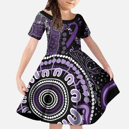 Memories Matter Alzheimers Awareness Personalised Family Matching Tank Maxi Dress and Hawaiian Shirt Aboriginal Ribbon Dot Painting