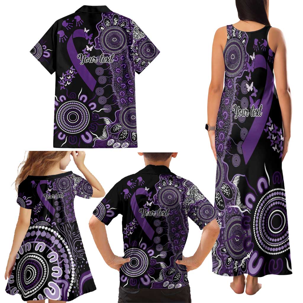 Memories Matter Alzheimers Awareness Personalised Family Matching Tank Maxi Dress and Hawaiian Shirt Aboriginal Ribbon Dot Painting