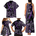 Memories Matter Alzheimers Awareness Personalised Family Matching Tank Maxi Dress and Hawaiian Shirt Aboriginal Ribbon Dot Painting