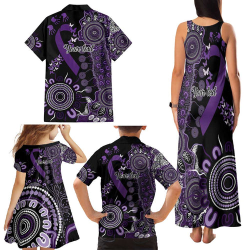 Memories Matter Alzheimers Awareness Personalised Family Matching Tank Maxi Dress and Hawaiian Shirt Aboriginal Ribbon Dot Painting