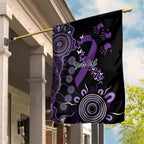 Memories Matter Alzheimers Awareness Personalised Garden Flag Aboriginal Ribbon Dot Painting
