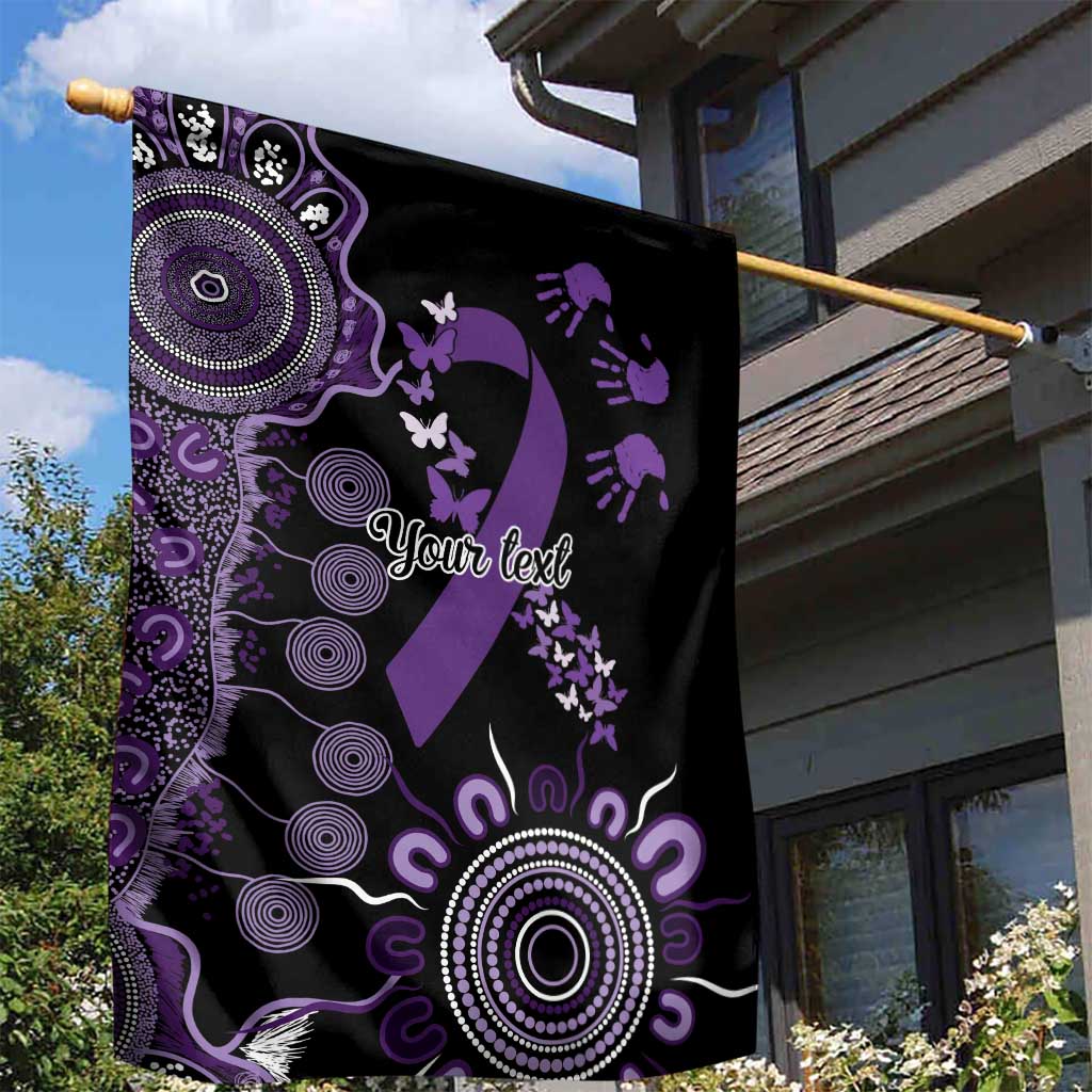 Memories Matter Alzheimers Awareness Personalised Garden Flag Aboriginal Ribbon Dot Painting