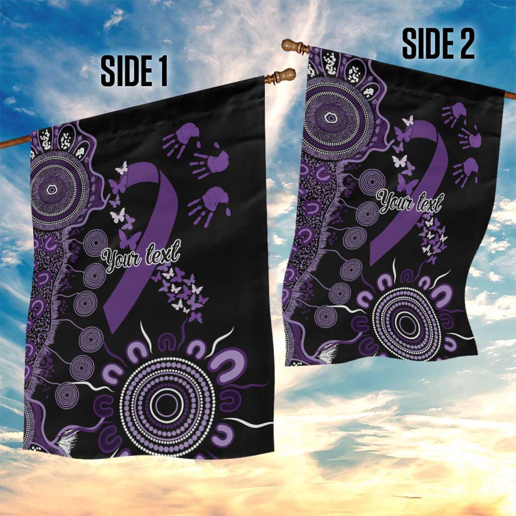Memories Matter Alzheimers Awareness Personalised Garden Flag Aboriginal Ribbon Dot Painting
