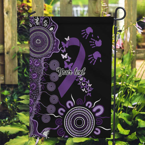 Memories Matter Alzheimers Awareness Personalised Garden Flag Aboriginal Ribbon Dot Painting