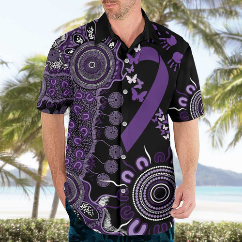 Memories Matter Alzheimers Awareness Personalised Hawaiian Shirt Aboriginal Ribbon Dot Painting