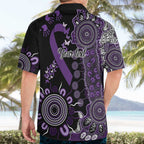 Memories Matter Alzheimers Awareness Personalised Hawaiian Shirt Aboriginal Ribbon Dot Painting
