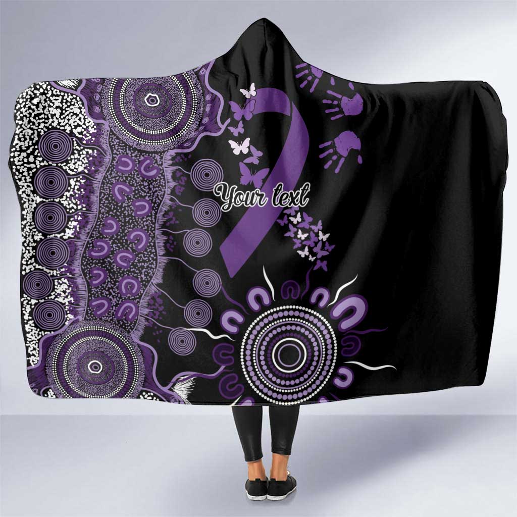 Memories Matter Alzheimers Awareness Personalised Hooded Blanket Aboriginal Ribbon Dot Painting