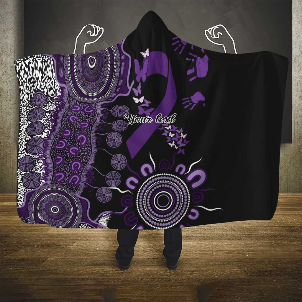 Memories Matter Alzheimers Awareness Personalised Hooded Blanket Aboriginal Ribbon Dot Painting