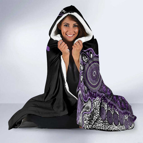 Memories Matter Alzheimers Awareness Personalised Hooded Blanket Aboriginal Ribbon Dot Painting