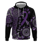 Memories Matter Alzheimers Awareness Personalised Hoodie Aboriginal Ribbon Dot Painting