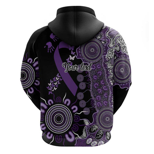 Memories Matter Alzheimers Awareness Personalised Hoodie Aboriginal Ribbon Dot Painting