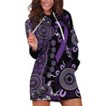 Memories Matter Alzheimers Awareness Personalised Hoodie Dress Aboriginal Ribbon Dot Painting