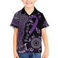Memories Matter Alzheimers Awareness Personalised Kid Hawaiian Shirt Aboriginal Ribbon Dot Painting
