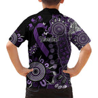 Memories Matter Alzheimers Awareness Personalised Kid Hawaiian Shirt Aboriginal Ribbon Dot Painting