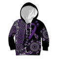 Memories Matter Alzheimers Awareness Personalised Kid Hoodie Aboriginal Ribbon Dot Painting