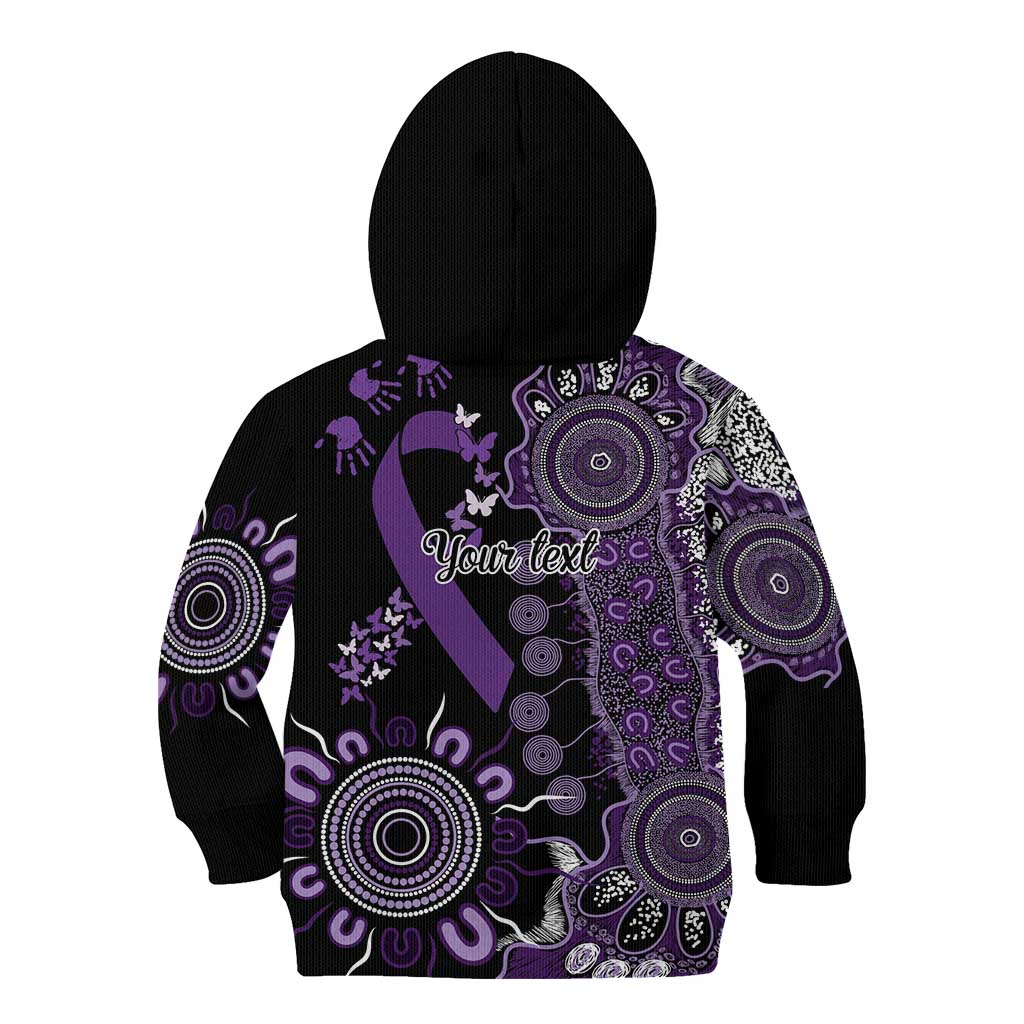 Memories Matter Alzheimers Awareness Personalised Kid Hoodie Aboriginal Ribbon Dot Painting