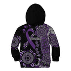 Memories Matter Alzheimers Awareness Personalised Kid Hoodie Aboriginal Ribbon Dot Painting