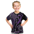 Memories Matter Alzheimers Awareness Personalised Kid T Shirt Aboriginal Ribbon Dot Painting