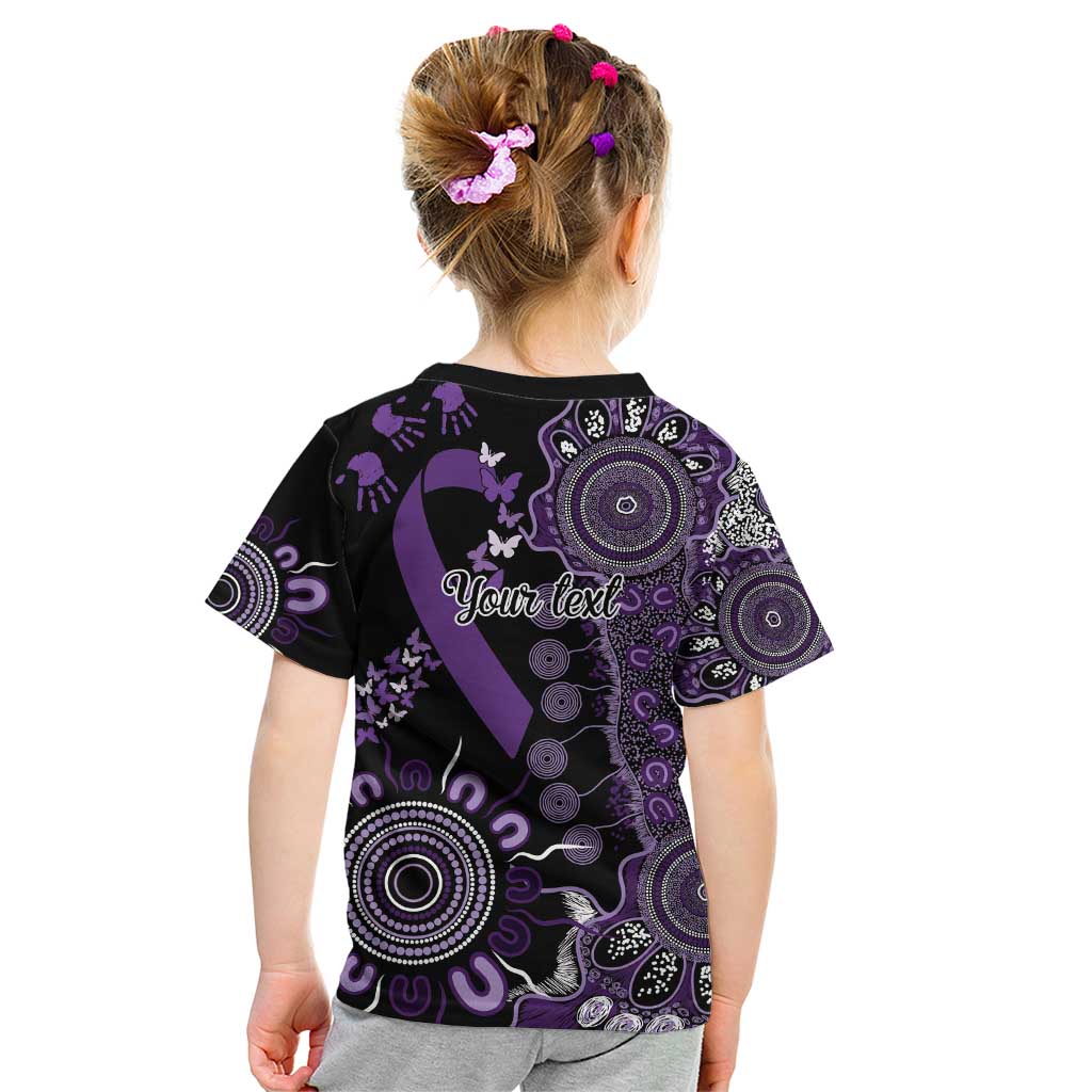 Memories Matter Alzheimers Awareness Personalised Kid T Shirt Aboriginal Ribbon Dot Painting