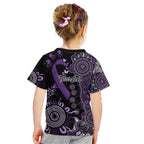 Memories Matter Alzheimers Awareness Personalised Kid T Shirt Aboriginal Ribbon Dot Painting