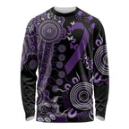 Memories Matter Alzheimers Awareness Personalised Long Sleeve Shirt Aboriginal Ribbon Dot Painting
