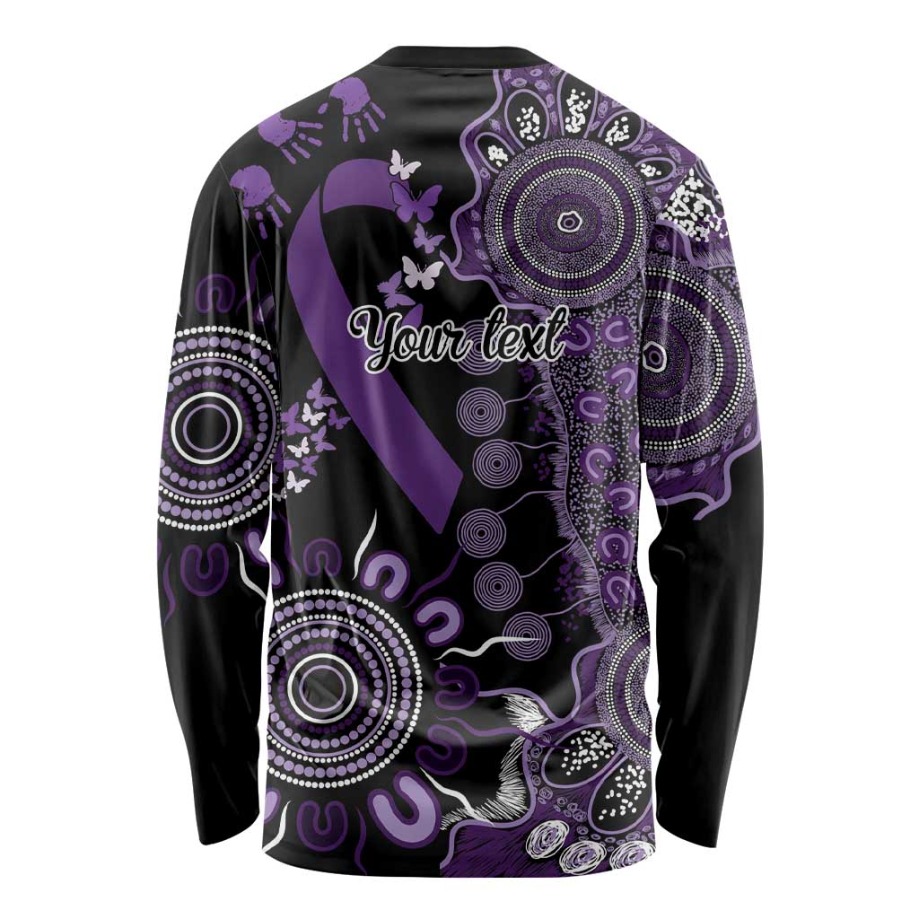 Memories Matter Alzheimers Awareness Personalised Long Sleeve Shirt Aboriginal Ribbon Dot Painting