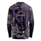Memories Matter Alzheimers Awareness Personalised Long Sleeve Shirt Aboriginal Ribbon Dot Painting