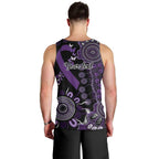 Memories Matter Alzheimers Awareness Personalised Men Tank Top Aboriginal Ribbon Dot Painting