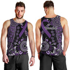 Memories Matter Alzheimers Awareness Personalised Men Tank Top Aboriginal Ribbon Dot Painting