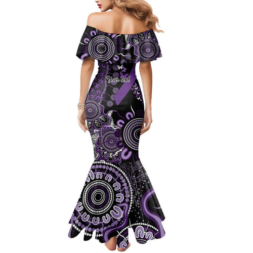 Memories Matter Alzheimers Awareness Personalised Mermaid Dress Aboriginal Ribbon Dot Painting
