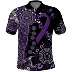 Memories Matter Alzheimers Awareness Personalised Polo Shirt Aboriginal Ribbon Dot Painting
