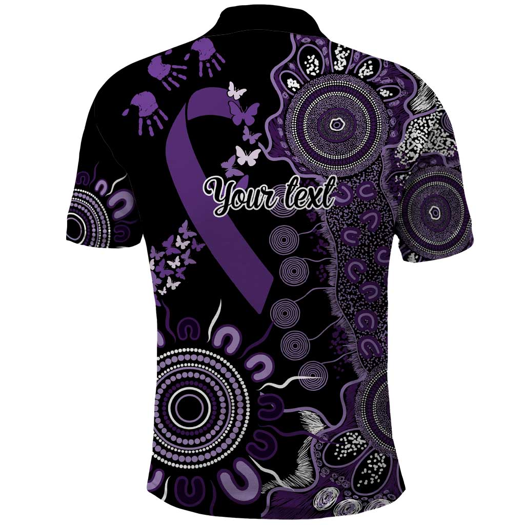 Memories Matter Alzheimers Awareness Personalised Polo Shirt Aboriginal Ribbon Dot Painting