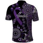 Memories Matter Alzheimers Awareness Personalised Polo Shirt Aboriginal Ribbon Dot Painting
