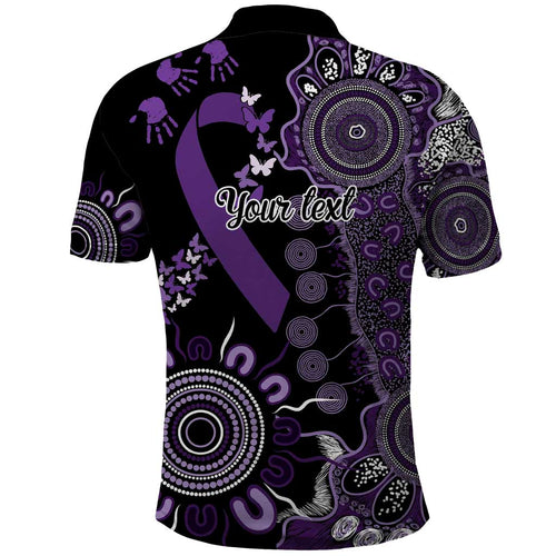 Memories Matter Alzheimers Awareness Personalised Polo Shirt Aboriginal Ribbon Dot Painting
