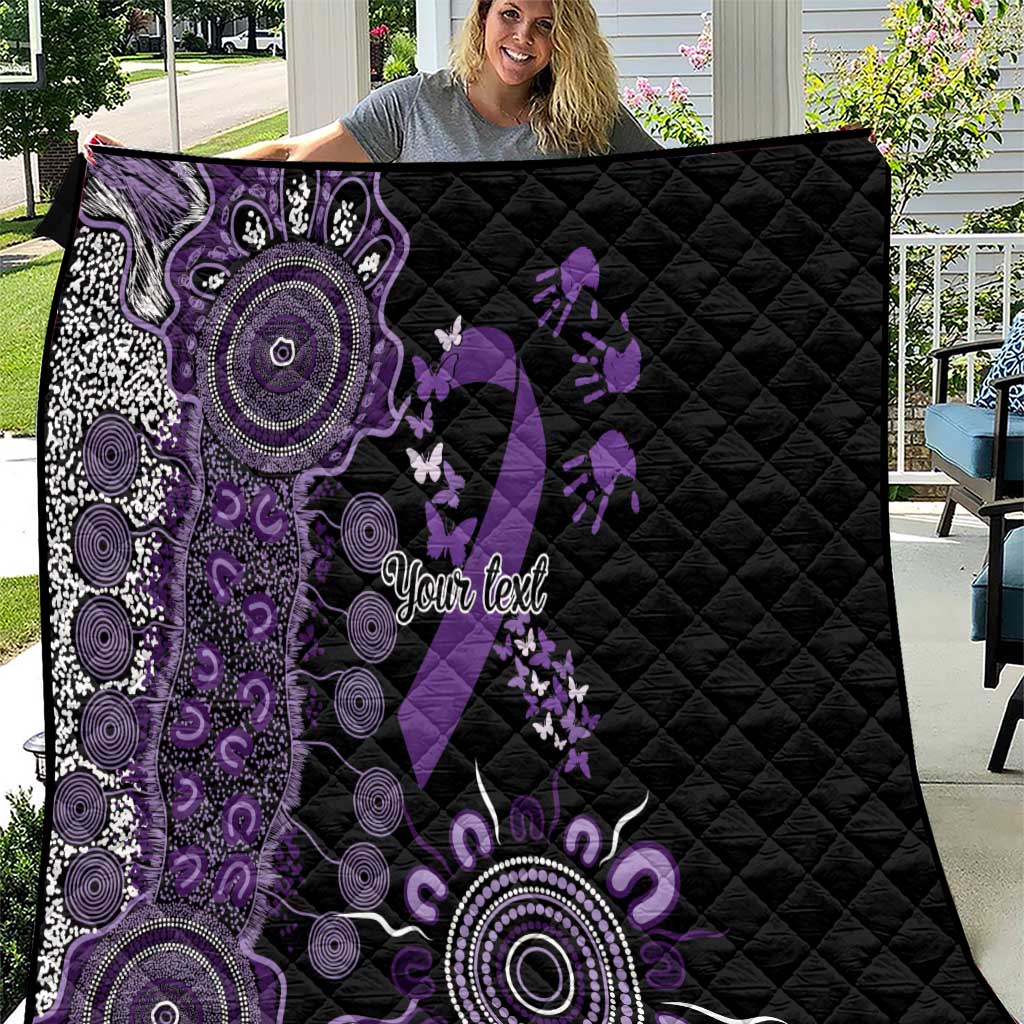 Memories Matter Alzheimers Awareness Personalised Quilt Aboriginal Ribbon Dot Painting