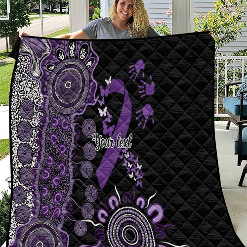 Memories Matter Alzheimers Awareness Personalised Quilt Aboriginal Ribbon Dot Painting