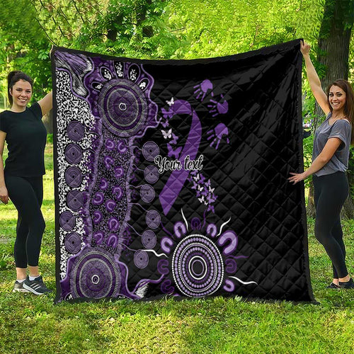 Memories Matter Alzheimers Awareness Personalised Quilt Aboriginal Ribbon Dot Painting