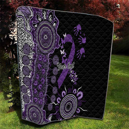 Memories Matter Alzheimers Awareness Personalised Quilt Aboriginal Ribbon Dot Painting