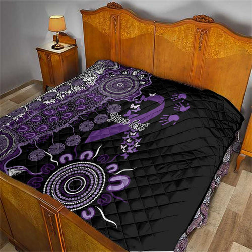 Memories Matter Alzheimers Awareness Personalised Quilt Aboriginal Ribbon Dot Painting