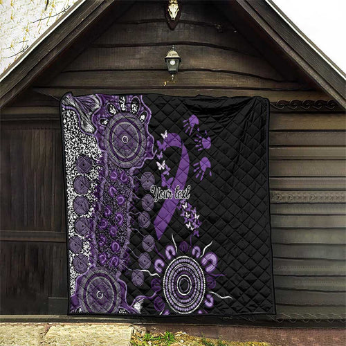 Memories Matter Alzheimers Awareness Personalised Quilt Aboriginal Ribbon Dot Painting