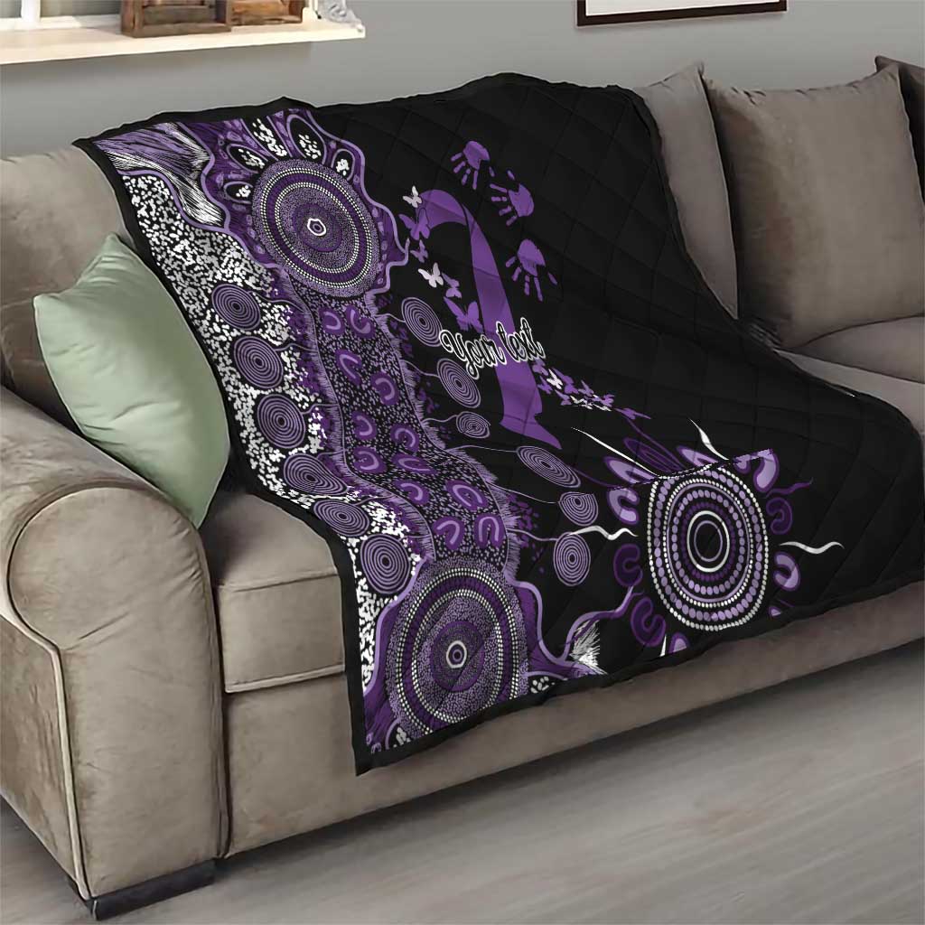 Memories Matter Alzheimers Awareness Personalised Quilt Aboriginal Ribbon Dot Painting