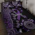 Memories Matter Alzheimers Awareness Personalised Quilt Bed Set Aboriginal Ribbon Dot Painting