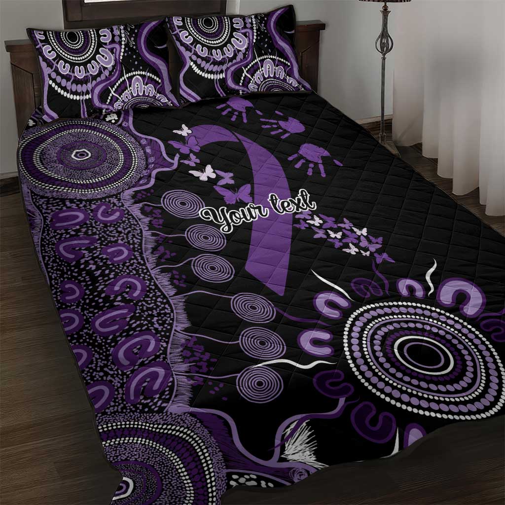 Memories Matter Alzheimers Awareness Personalised Quilt Bed Set Aboriginal Ribbon Dot Painting