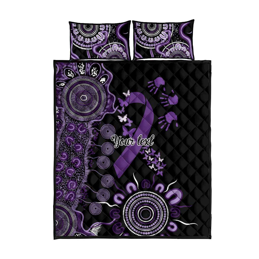 Memories Matter Alzheimers Awareness Personalised Quilt Bed Set Aboriginal Ribbon Dot Painting