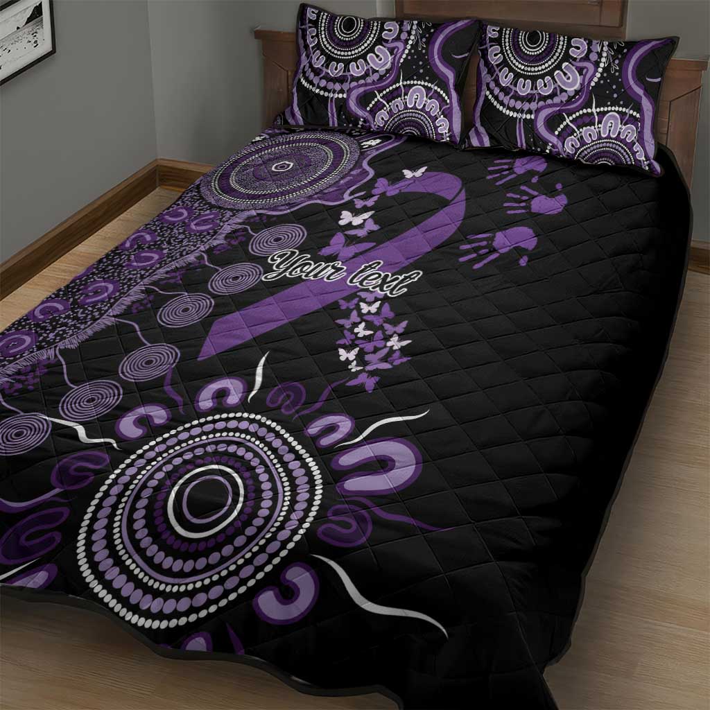 Memories Matter Alzheimers Awareness Personalised Quilt Bed Set Aboriginal Ribbon Dot Painting