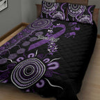 Memories Matter Alzheimers Awareness Personalised Quilt Bed Set Aboriginal Ribbon Dot Painting