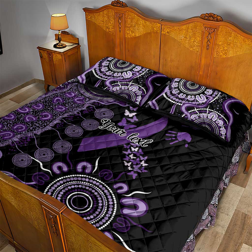 Memories Matter Alzheimers Awareness Personalised Quilt Bed Set Aboriginal Ribbon Dot Painting