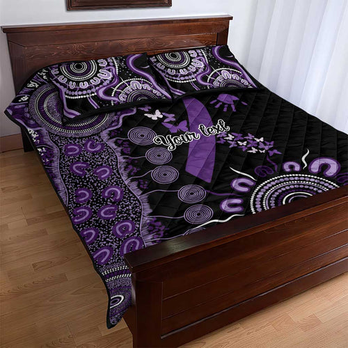 Memories Matter Alzheimers Awareness Personalised Quilt Bed Set Aboriginal Ribbon Dot Painting